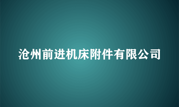 沧州前进机床附件有限公司