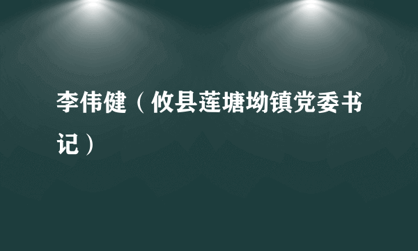 李伟健（攸县莲塘坳镇党委书记）