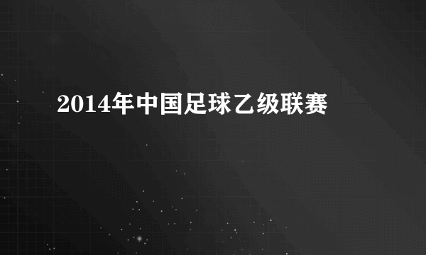 2014年中国足球乙级联赛