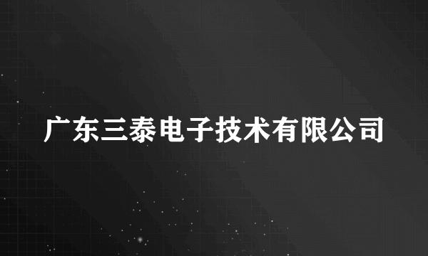 广东三泰电子技术有限公司