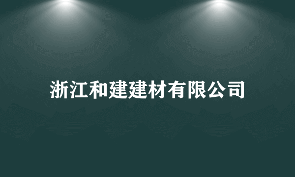 浙江和建建材有限公司