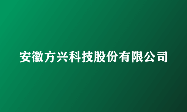 安徽方兴科技股份有限公司