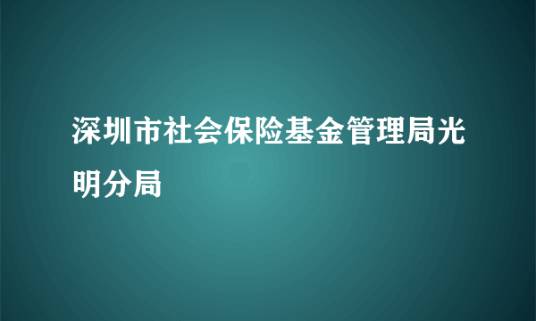 深圳市社会保险基金管理局光明分局