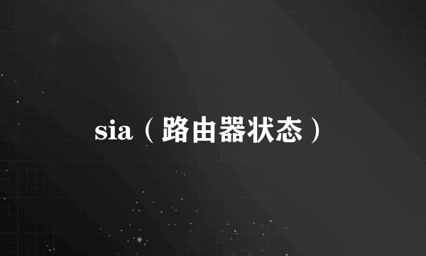 sia（路由器状态）