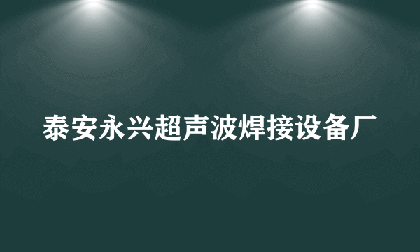 泰安永兴超声波焊接设备厂