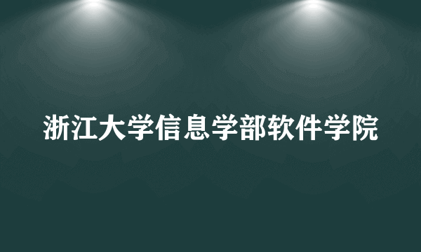 浙江大学信息学部软件学院