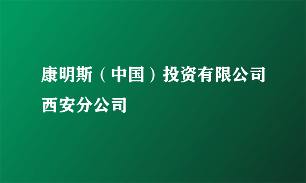 康明斯（中国）投资有限公司西安分公司