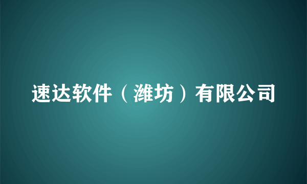 速达软件（潍坊）有限公司