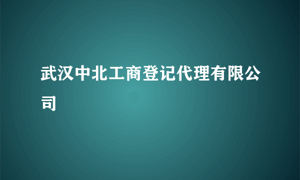 武汉中北工商登记代理有限公司