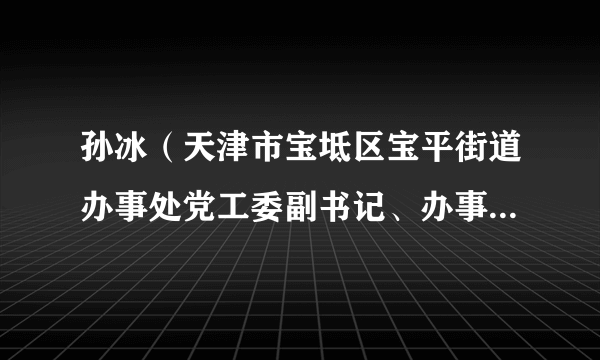 孙冰（天津市宝坻区宝平街道办事处党工委副书记、办事处主任）