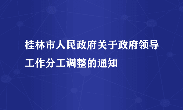 桂林市人民政府关于政府领导工作分工调整的通知