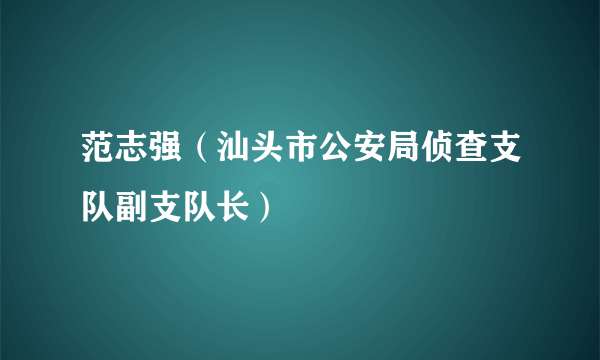 范志强（汕头市公安局侦查支队副支队长）