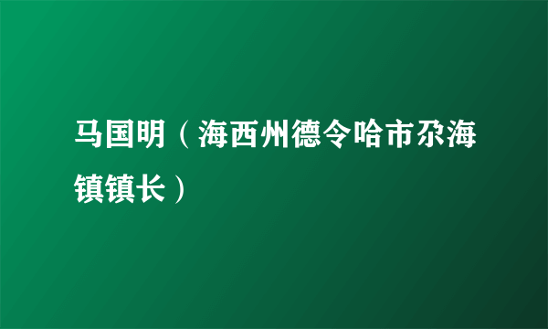 马国明（海西州德令哈市尕海镇镇长）