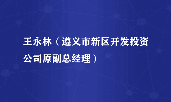 王永林（遵义市新区开发投资公司原副总经理）