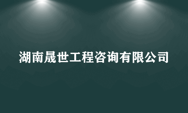 湖南晟世工程咨询有限公司