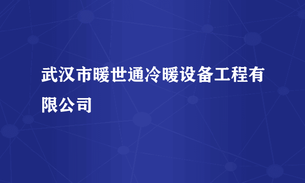 武汉市暖世通冷暖设备工程有限公司