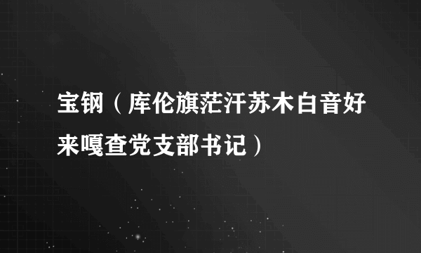 宝钢（库伦旗茫汗苏木白音好来嘎查党支部书记）