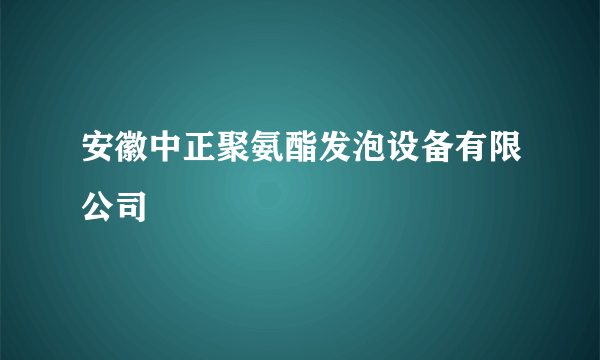 安徽中正聚氨酯发泡设备有限公司