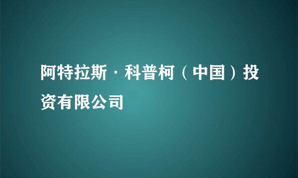 阿特拉斯·科普柯（中国）投资有限公司