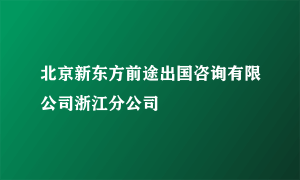 北京新东方前途出国咨询有限公司浙江分公司