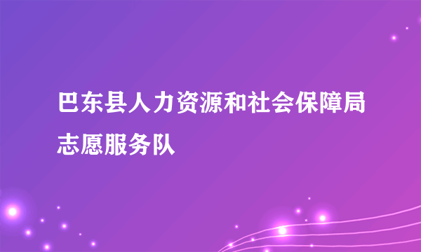 巴东县人力资源和社会保障局志愿服务队