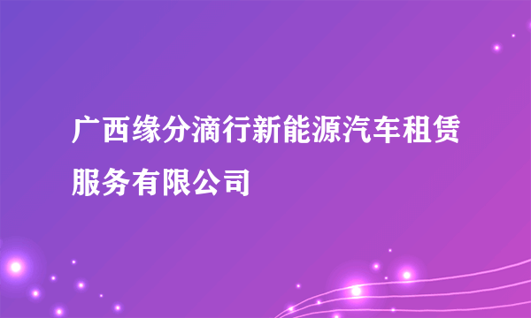 广西缘分滴行新能源汽车租赁服务有限公司