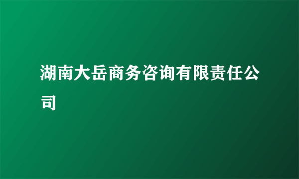 湖南大岳商务咨询有限责任公司