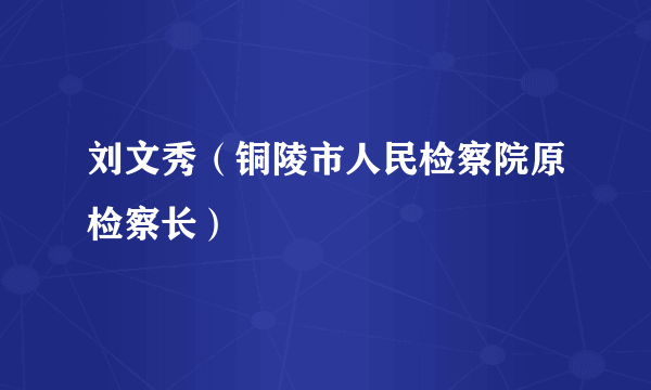 刘文秀（铜陵市人民检察院原检察长）