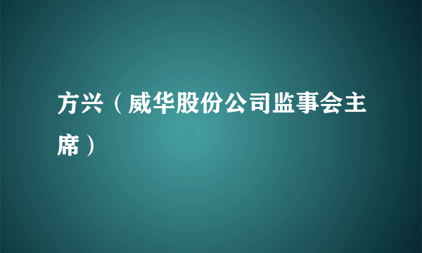 方兴（威华股份公司监事会主席）