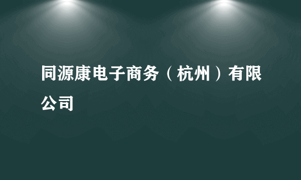 同源康电子商务（杭州）有限公司