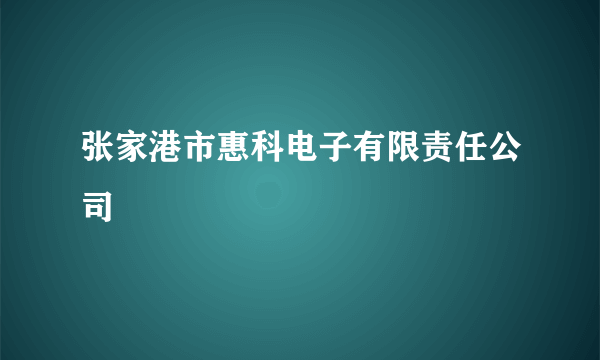 张家港市惠科电子有限责任公司