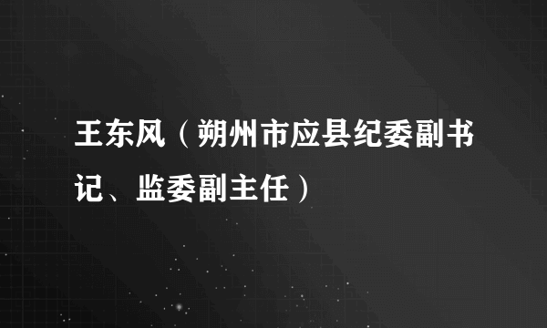 王东风（朔州市应县纪委副书记、监委副主任）