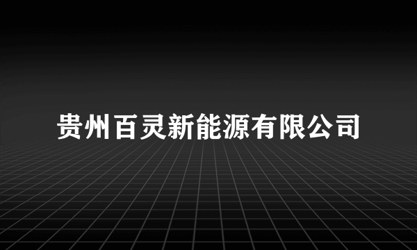 贵州百灵新能源有限公司