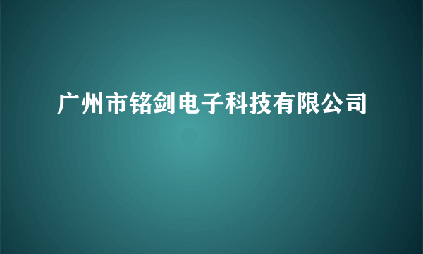 广州市铭剑电子科技有限公司