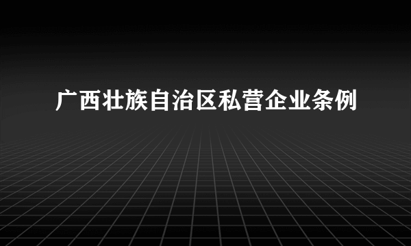 广西壮族自治区私营企业条例