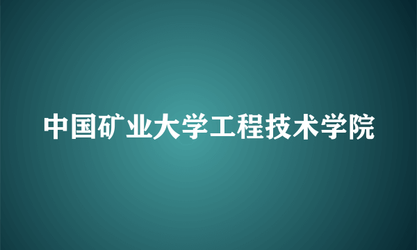 中国矿业大学工程技术学院