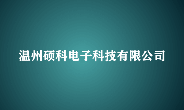 温州硕科电子科技有限公司