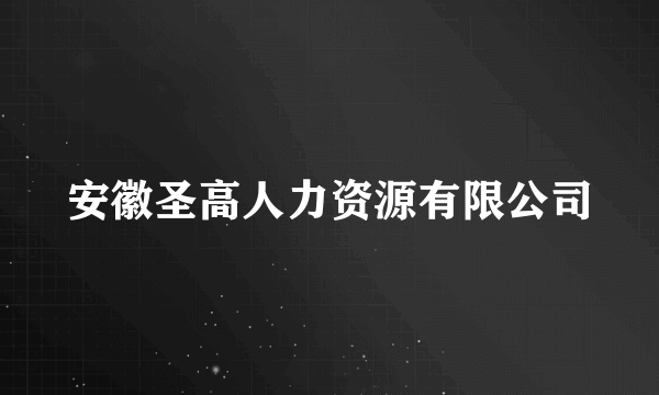 安徽圣高人力资源有限公司