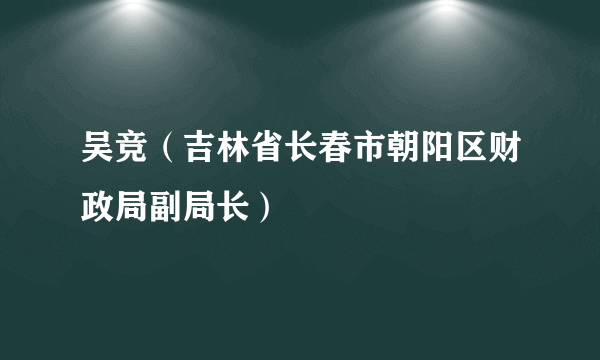 吴竞（吉林省长春市朝阳区财政局副局长）