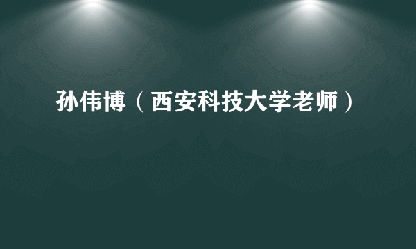 孙伟博（西安科技大学老师）