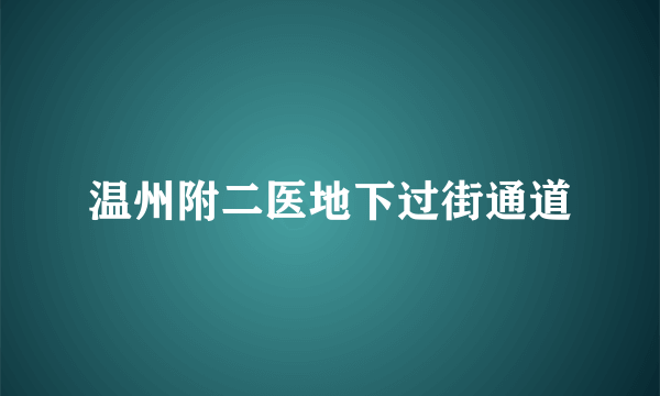 温州附二医地下过街通道