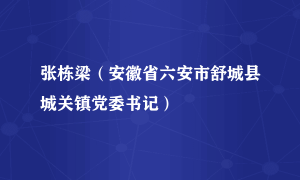 张栋梁（安徽省六安市舒城县城关镇党委书记）