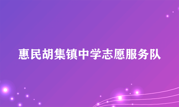 惠民胡集镇中学志愿服务队