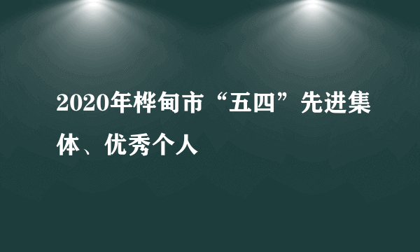 2020年桦甸市“五四”先进集体、优秀个人