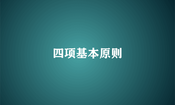 四项基本原则