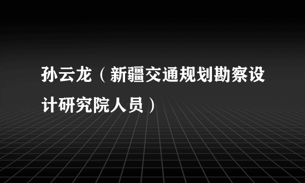 孙云龙（新疆交通规划勘察设计研究院人员）