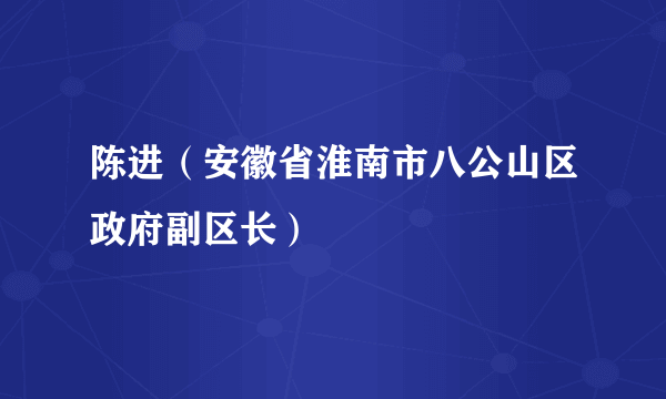 陈进（安徽省淮南市八公山区政府副区长）