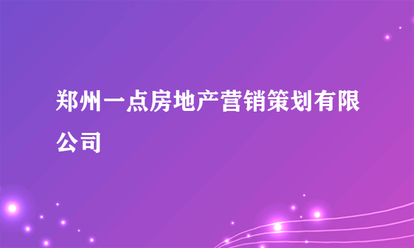 郑州一点房地产营销策划有限公司