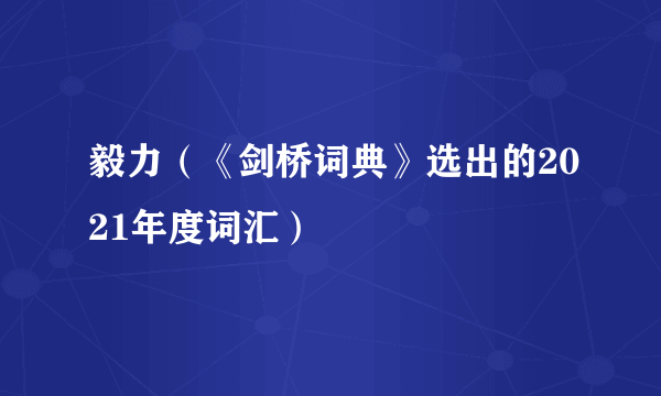 毅力（《剑桥词典》选出的2021年度词汇）