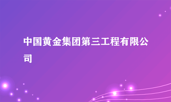 中国黄金集团第三工程有限公司